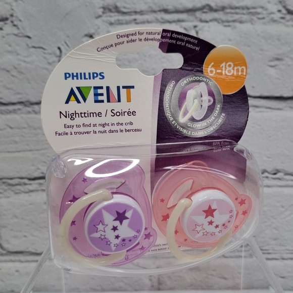 PHILIPS AVENT NIGHTTIME PACIFIERS 'STARZY' GLOW-IN-DARK SOOTHING COMFORT - Picture 15 of 15